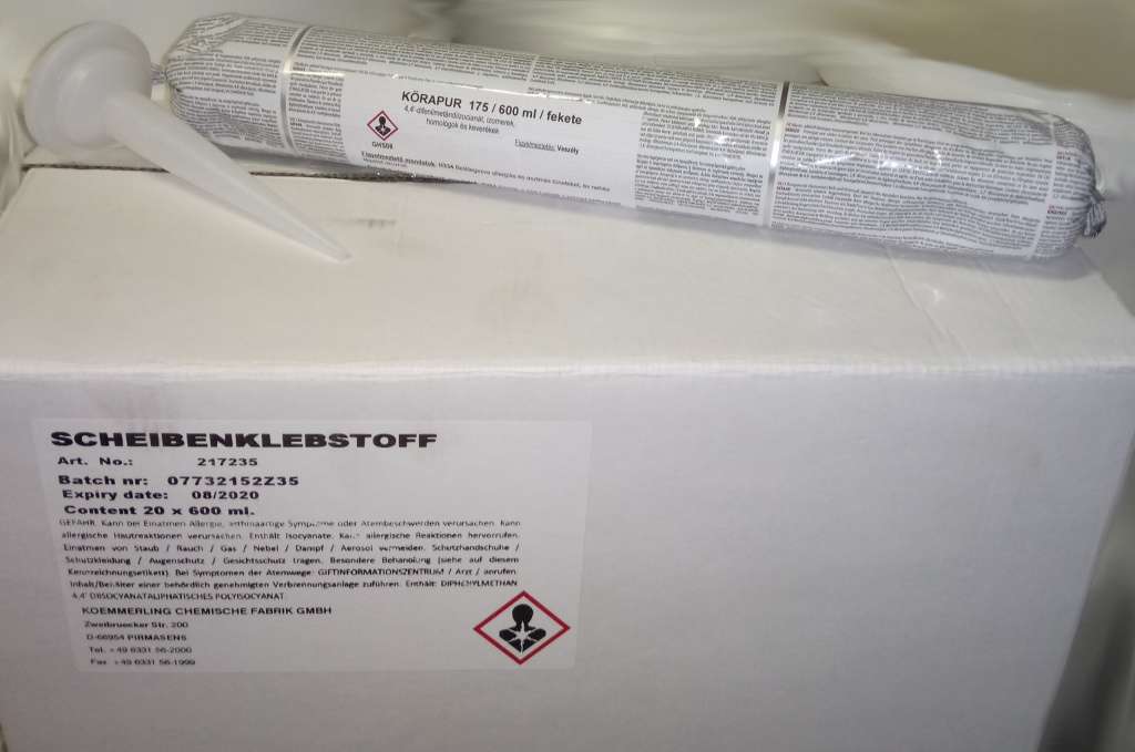 szélvédőragasztó - Körapur 175/600 ml/fekete