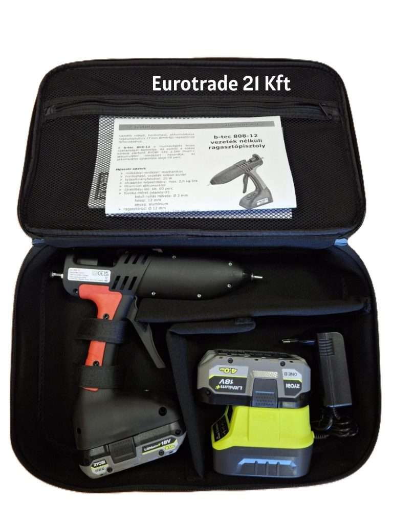 ragasztópisztoly akkumulátoros  b-tec 808-12 készletben