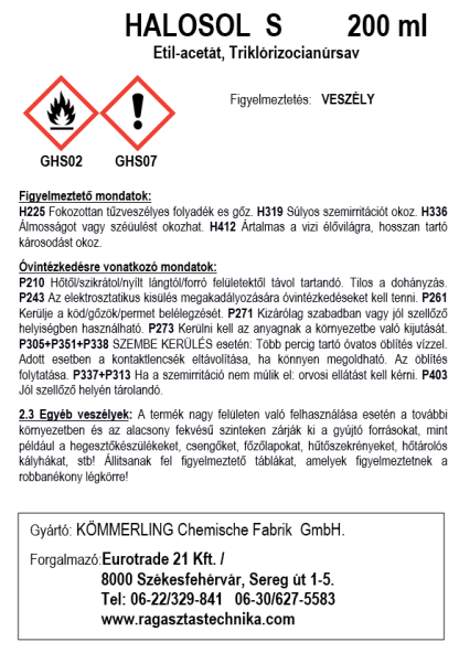 gumi előkezelő_Halosol S_200 ml_címke